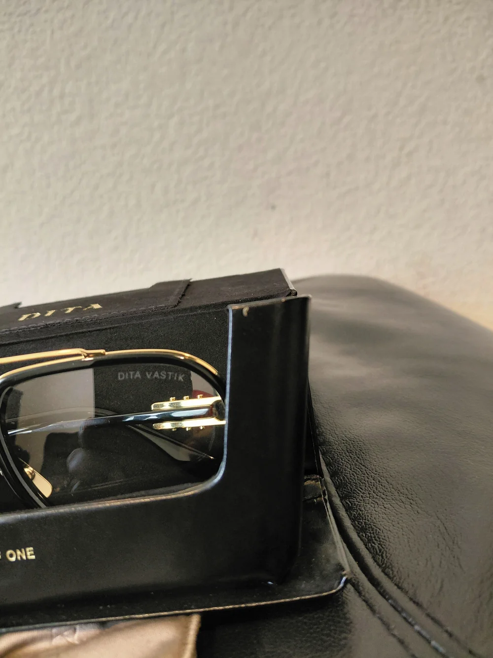 DITA DTS441 Vastik Beta-Titanium Framed Black/Gold Aviator Clear Lens Eyeglasses